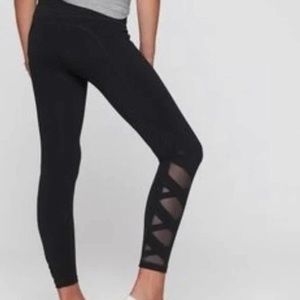 Athleta, cropped mesh black leggings, XS